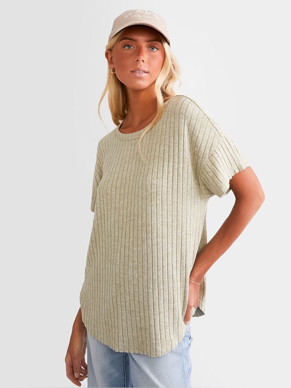 Sage Green Ribbed Top - Picture 3 of 9